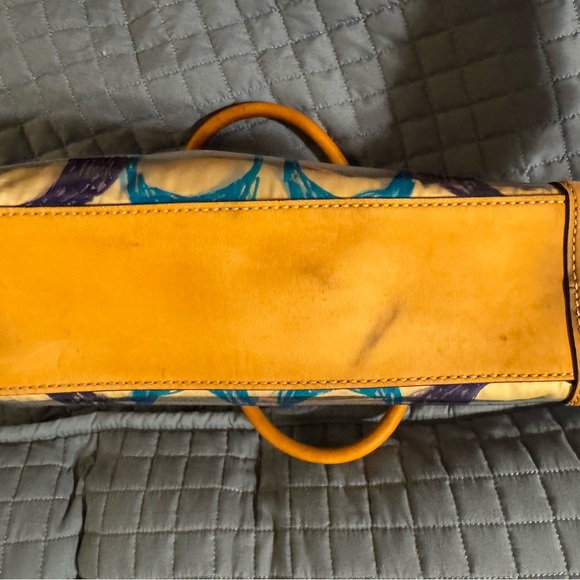 Coach Multicolor Satchel with Yellow leather Accents. - Picture 8 of 10